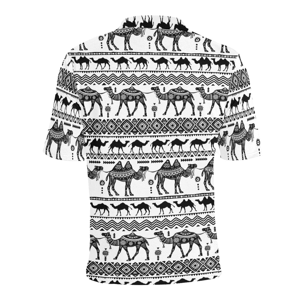Camel polynesian tribal pattern Men's All Over Print Polo Shirt