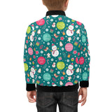 Snowman bird decorative elements christmas pattern Kids' Boys' Girls' Bomber Jacket