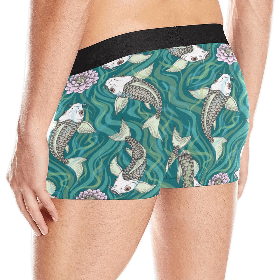 Koi Fish Carp Fish lotus pattern Men's All Over Print Boxer Briefs Men's Underwear