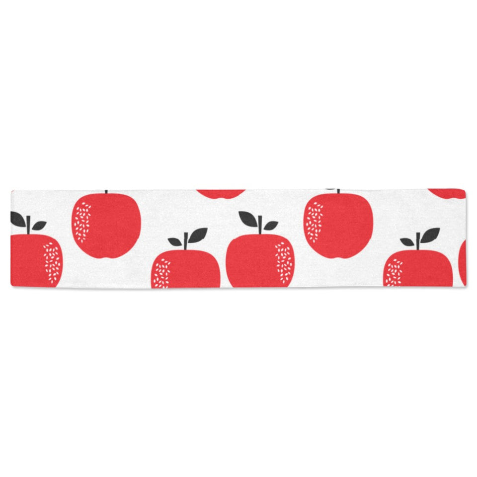 red apples white background Table Runner