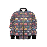 Camper Van Pattern Print Design 02 Kids' Boys' Girls' Bomber Jacket