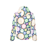 Colorful clock background Women's Padded Hooded Jacket