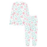 Clock time pattern blackground Women's All Over Print Pajama Set