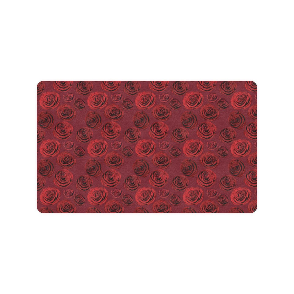 Rose Pattern Print Design 03 Doormat