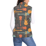 electric guitars pattern Women's Padded Vest