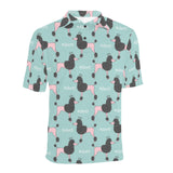 poodle dog green background Men's All Over Print Polo Shirt