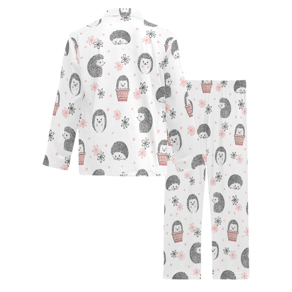 Hedgehog Pattern Print Design 02 Men's Long Pajama Set