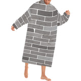 Brick Printed Pattern Print Design 05 Blanket Robe with Sleeves