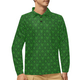 Casino Cards Suits Pattern Print Design 04 Men's Long Sleeve Polo Shirt