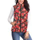 Tomato black background Women's Padded Vest