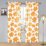 Orange Maple Leaf pattern Gauze Curtain