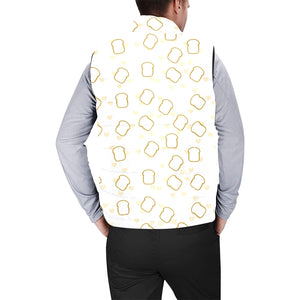 Bread Toast Pattern Print Design 01 Men's Padded Vest