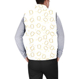 Bread Toast Pattern Print Design 01 Men's Padded Vest