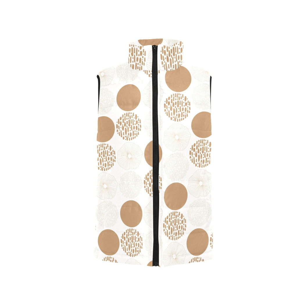 Gold Texture mushroom pattern Men's Padded Vest