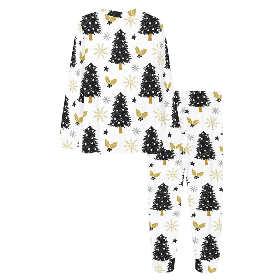 Christmas tree holly snow star pattern Women's All Over Print Pajama Set