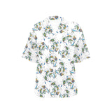 Peacock feather pattern Women's All Over Print Hawaiian Shirt