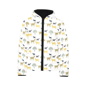 Silhouettes of goat and tree pattern Kids' Boys' Girls' Padded Hooded Jacket