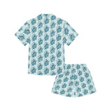 Swordfish Pattern Print Design 05 Kids' Boys' Girls' V-Neck Short Pajama Set