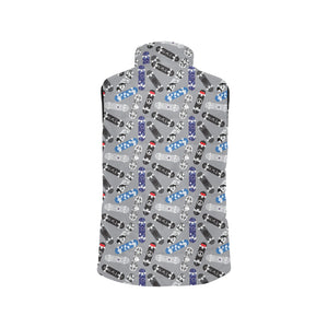 Skate Board Pattern Print Design 03 Men's Padded Vest