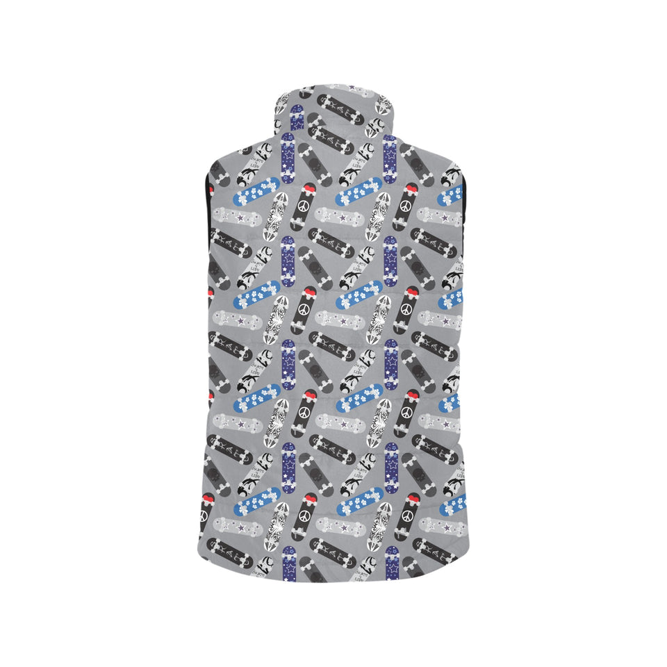 Skate Board Pattern Print Design 03 Men's Padded Vest