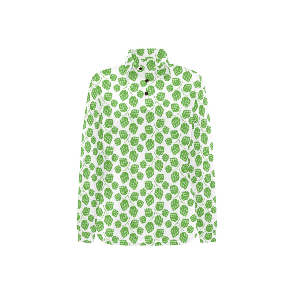 Hop pattern background Women's Long Sleeve Polo Shirt