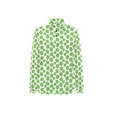 Hop pattern background Women's Long Sleeve Polo Shirt