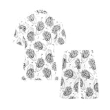 Hand drawn french fries pattern Men's V-Neck Short Pajama Set