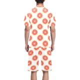 Grapefruit pattern Men's V-Neck Short Pajama Set