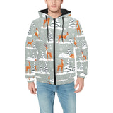 Beautiful deers Winter Christmas Men's Padded Hooded Jacket