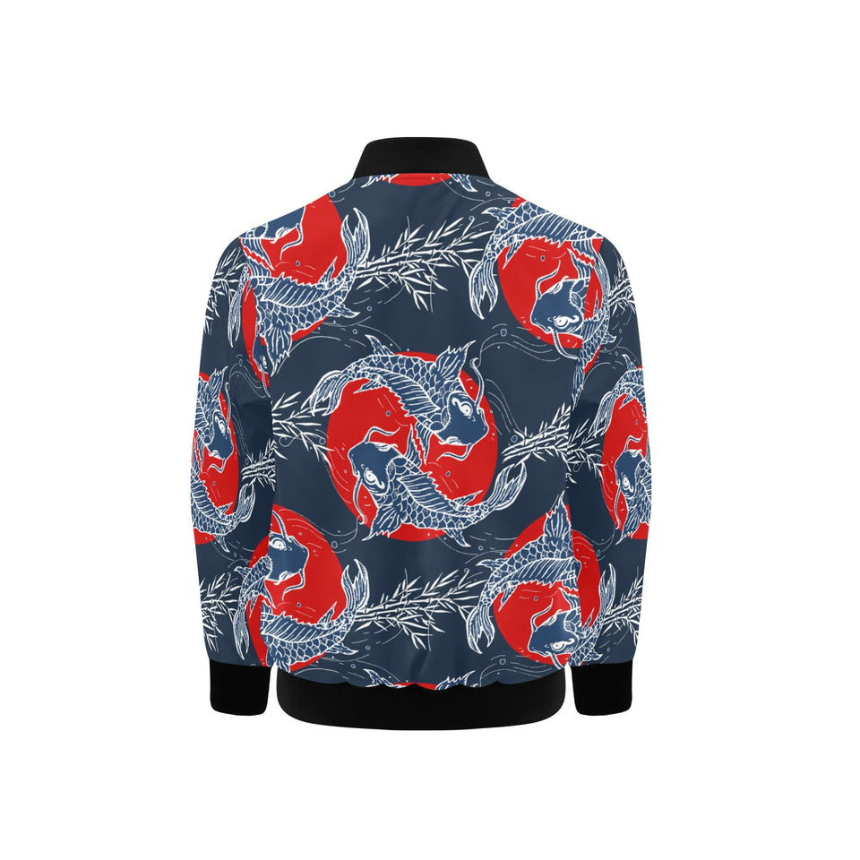 Koi Fish Carp Fishs hand drawn japanese art Kids' Boys' Girls' Bomber Jacket