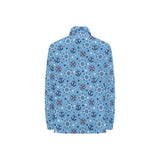 Anchors rudder compass star nautical pattern Women's Long Sleeve Polo Shirt