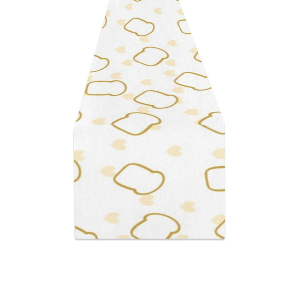 Bread Toast Pattern Print Design 01 Table Runner