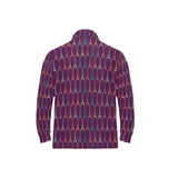 Eiffel Tower Pattern Print Design 05 Men's Long Sleeve Polo Shirt