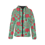 Tomato design pattern Women's Padded Hooded Jacket