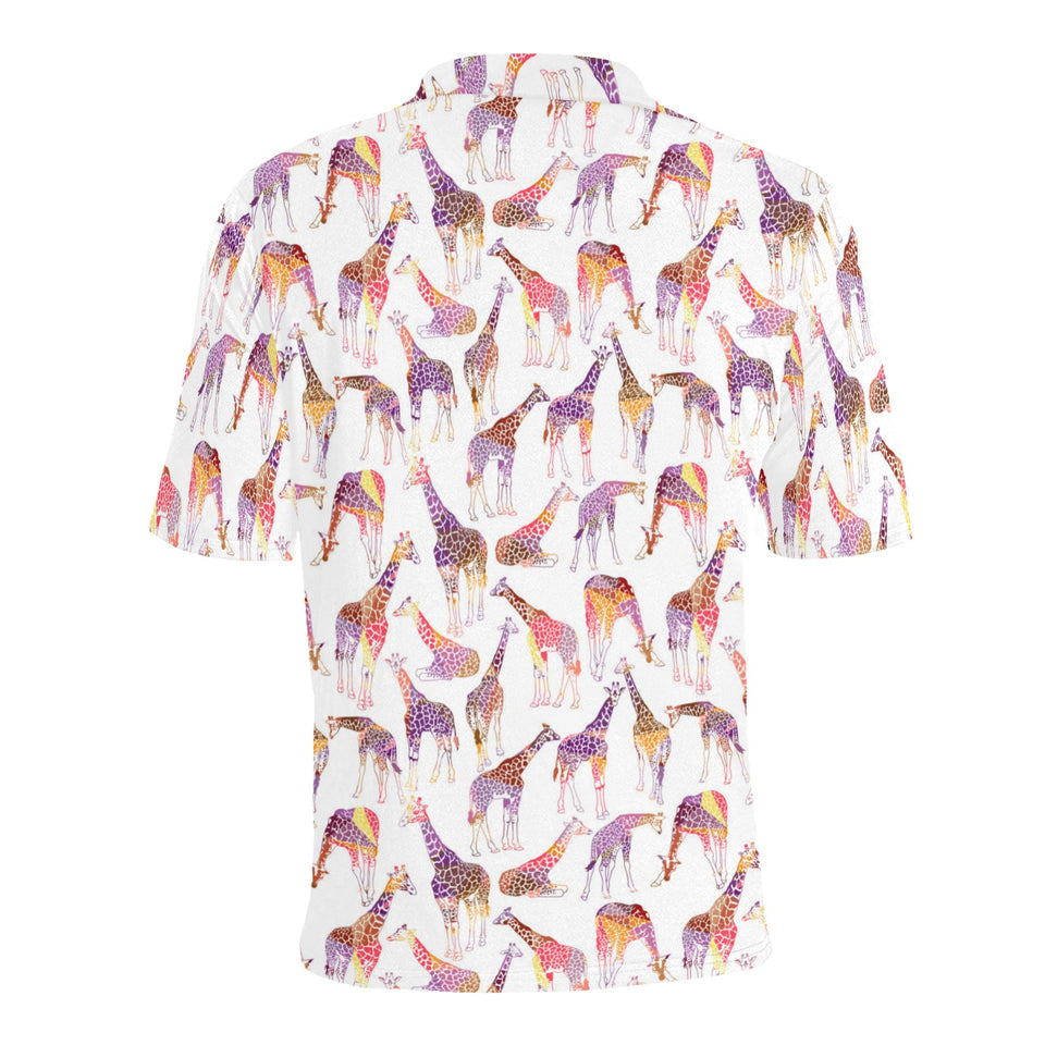 Giraffe Pattern Print Design 02 Men's All Over Print Polo Shirt
