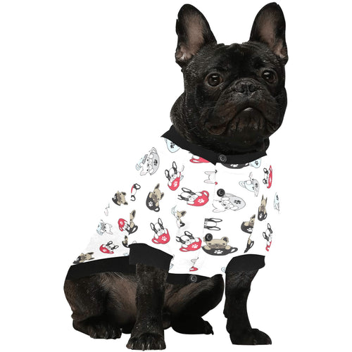 French bulldog cup paw pattern All Over Print Pet Dog Round Neck Fuzzy Shirt