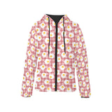Fried Eggs Pattern Print Design 03 Women's Padded Hooded Jacket