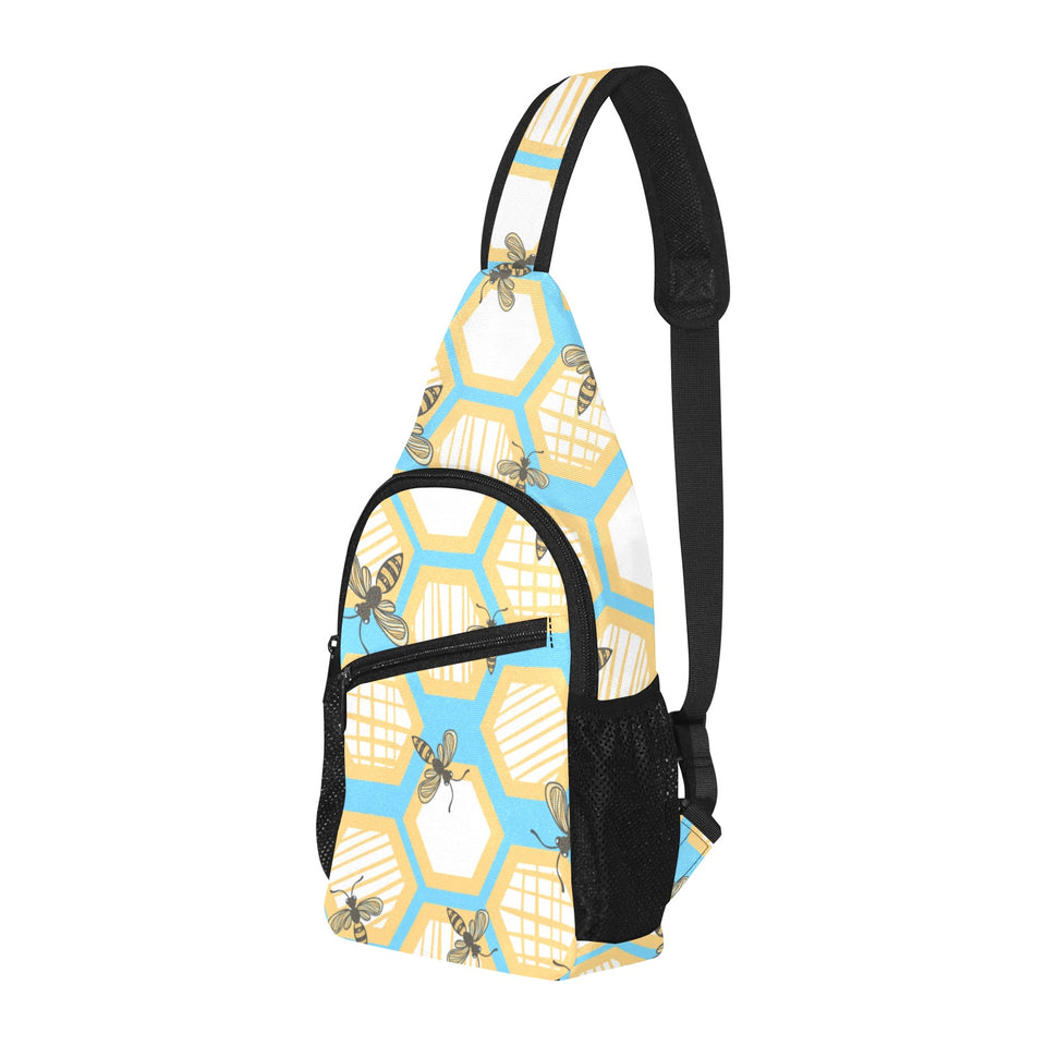 Bee honeycomb pattern All Over Print Chest Bag