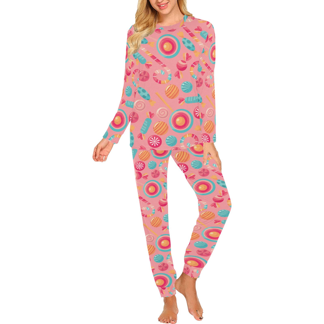 Colorful candy pattern Women's All Over Print Pajama Set