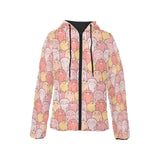 Pig Pattern Print Design 04 Women's Padded Hooded Jacket