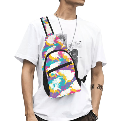 Colorful crow illustration pattern All Over Print Chest Bag