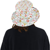 Maneki neko cat fan sakura Unisex Bucket Hat