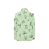 broccoli sketch pattern Women's Long Sleeve Polo Shirt