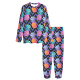 Pineapples pattern zigzag background Women's All Over Print Pajama Set