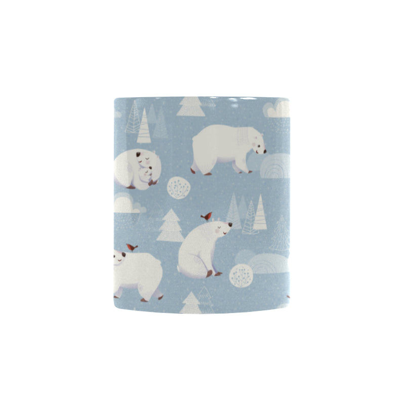 Cute polar bears Christmas decoration pattern Morphing Mug Heat Changing Mug