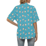Jack Russel Pattern Print Design 03 Women's All Over Print Hawaiian Shirt