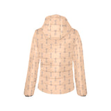 Engine Piston Cream Background Pattern Design 04 Women's Padded Hooded Jacket
