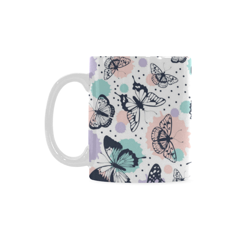 Butterfly pattern Classical White Mug (Fulfilled In US)