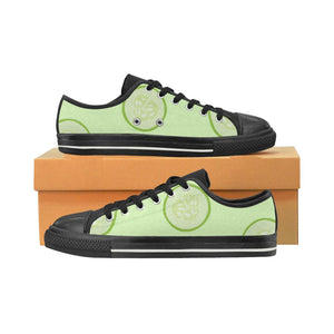 Cucumber pattern Kids' Boys' Girls' Low Top Canvas Shoes Black