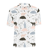Polar bears star poka dot pattern Men's All Over Print Polo Shirt